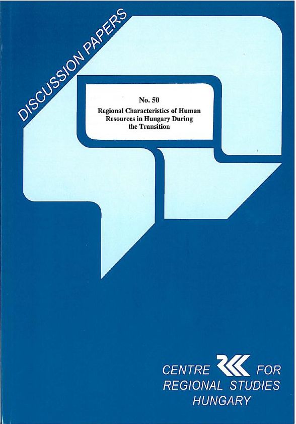 cover_Regional Characteristics of Human Resources in Hungary During the Transition